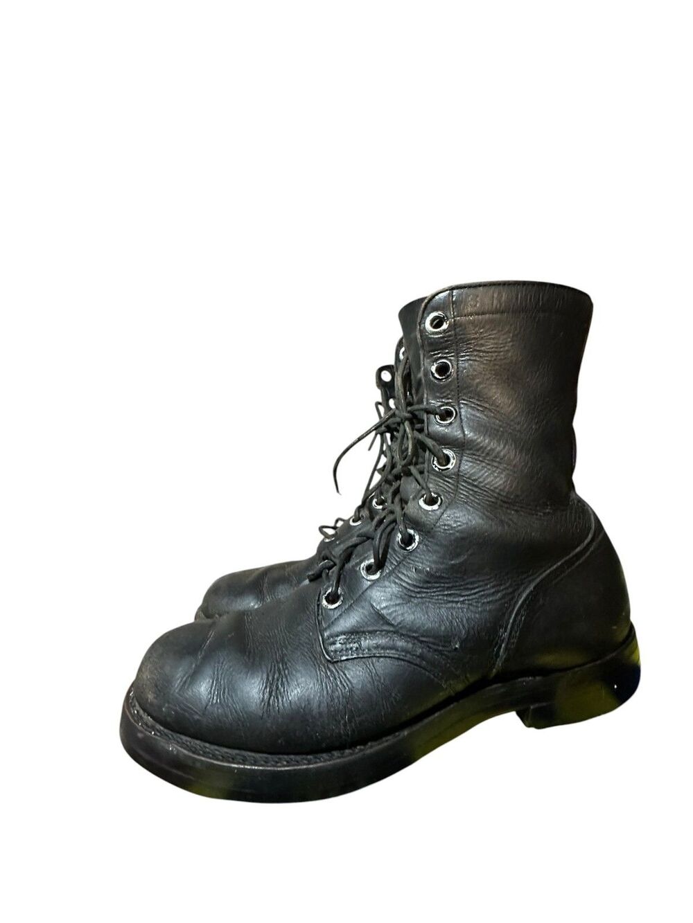 Vintage 1966 US Military Combat Jump Boots Men 8R Black Leather Service Vietnam